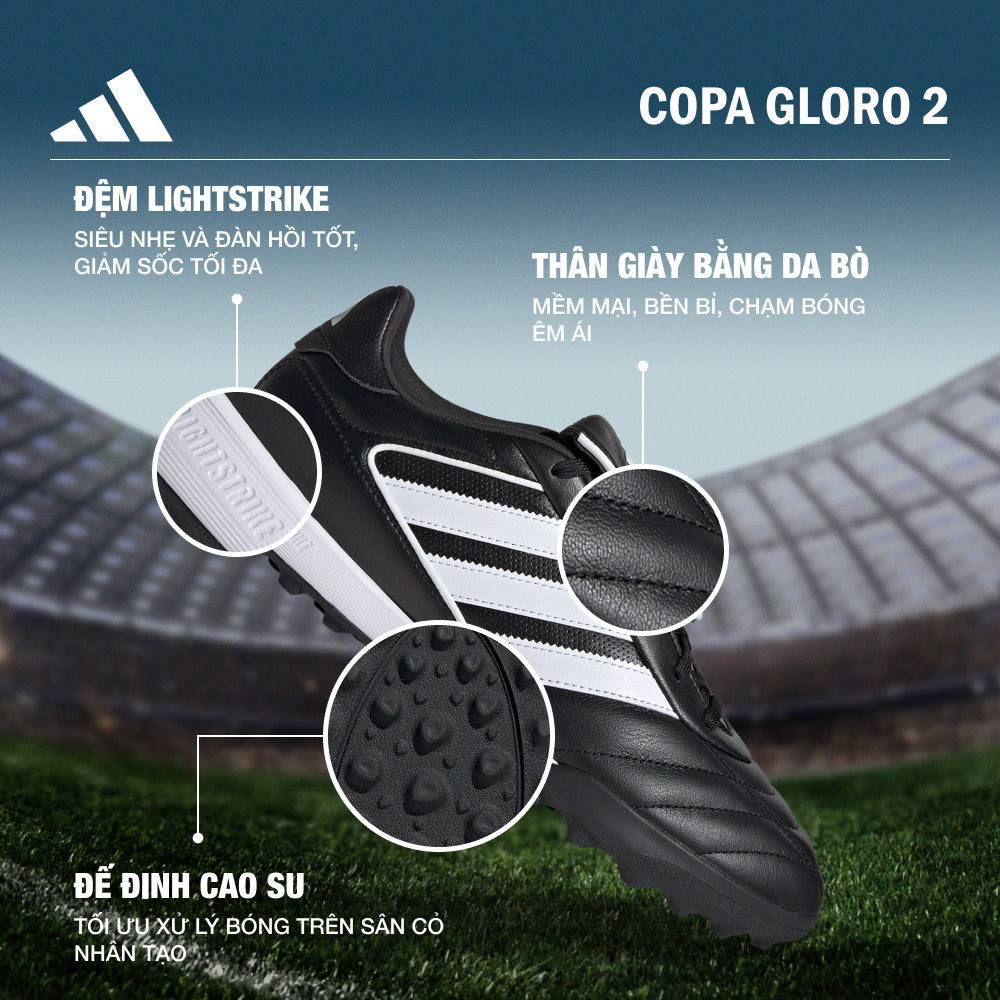 Giày Đá Bóng Unisex Adidas Copa Gloro 2 Tf (Dành Cho Sân Cỏ Nhân Tạo) - Đen - Supersports Vietnam