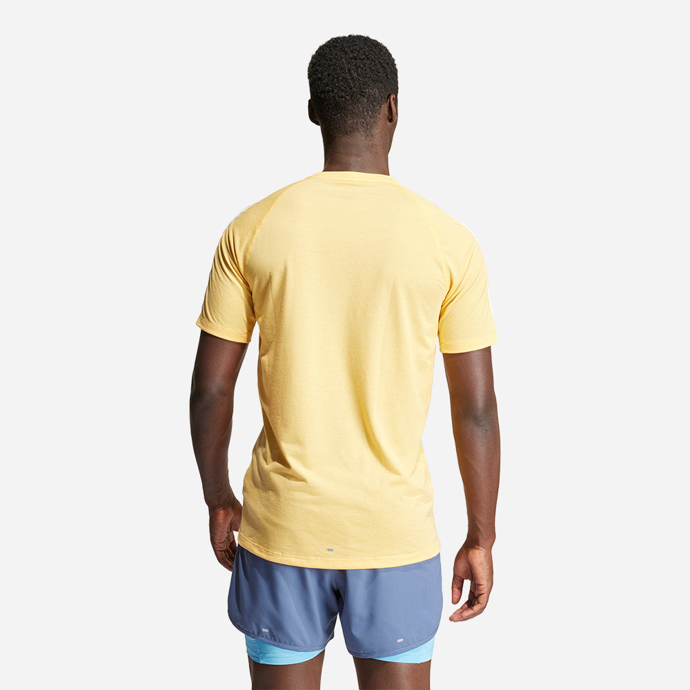 Áo Tay Ngắn Nam Adidas Own The Run 3-Stripes - Vàng - Supersports Vietnam