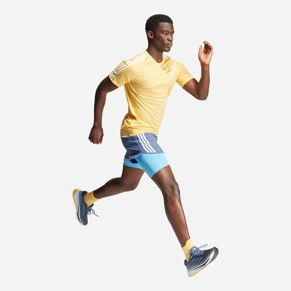 Áo Tay Ngắn Nam Adidas Own The Run 3-Stripes - Vàng - Supersports Vietnam