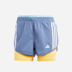 Quần Ngắn Nữ Adidas Own The Run 3-Stripes 2-In-1 - Xanh Dương - Supersports Vietnam
