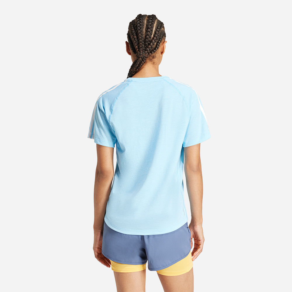 Áo Tay Ngắn Nữ Adidas Own The Run 3-Stripes - Xanh Dương - Supersports Vietnam