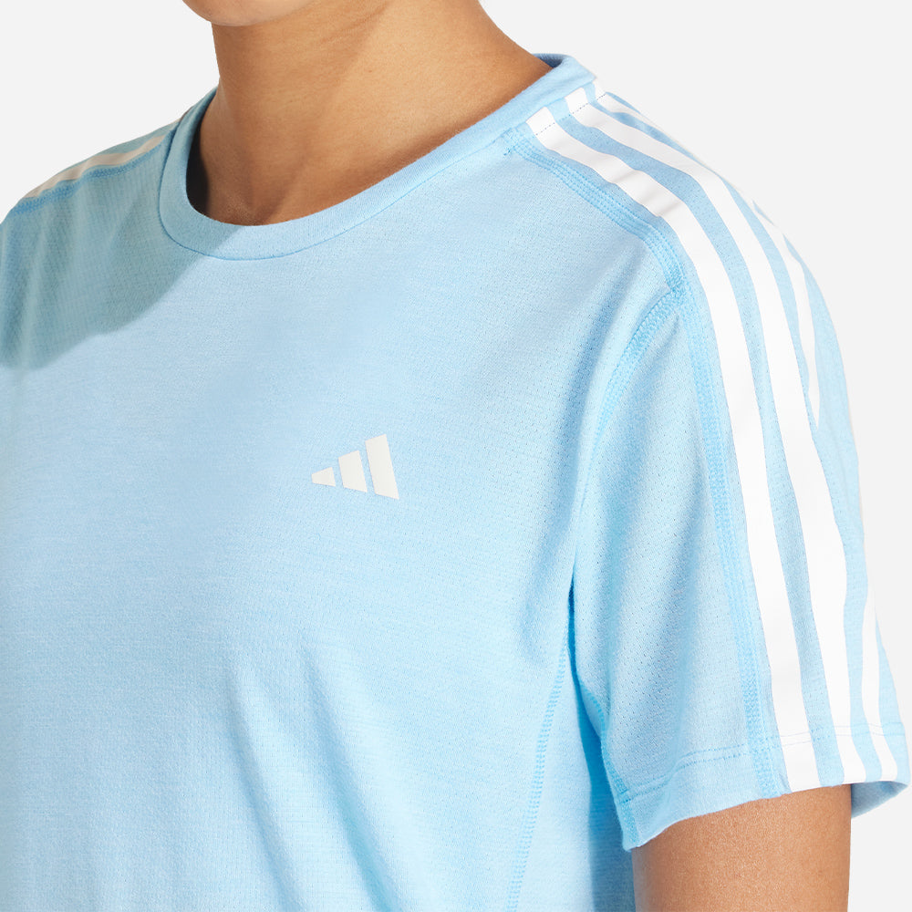 Áo Tay Ngắn Nữ Adidas Own The Run 3-Stripes - Xanh Dương - Supersports Vietnam