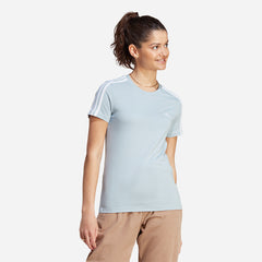 Áo Thun Nữ Adidas Essentials Slim 3-Stripes - Xanh Dương - Supersports Vietnam