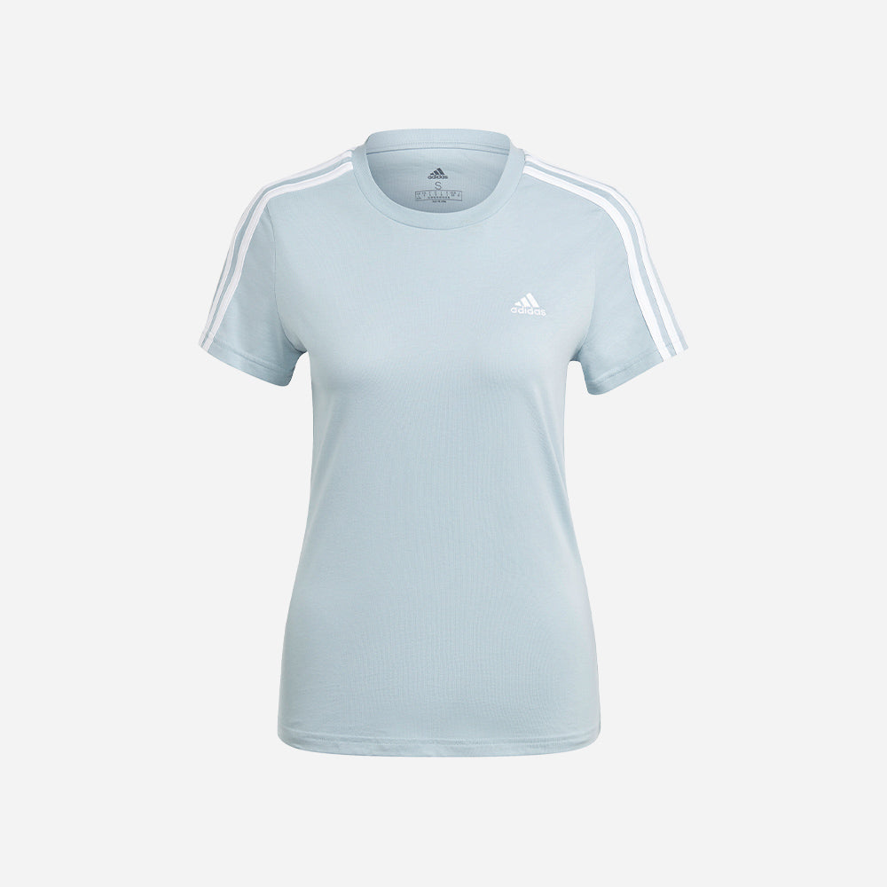 Áo Thun Nữ Adidas Essentials Slim 3-Stripes - Xanh Dương - Supersports Vietnam