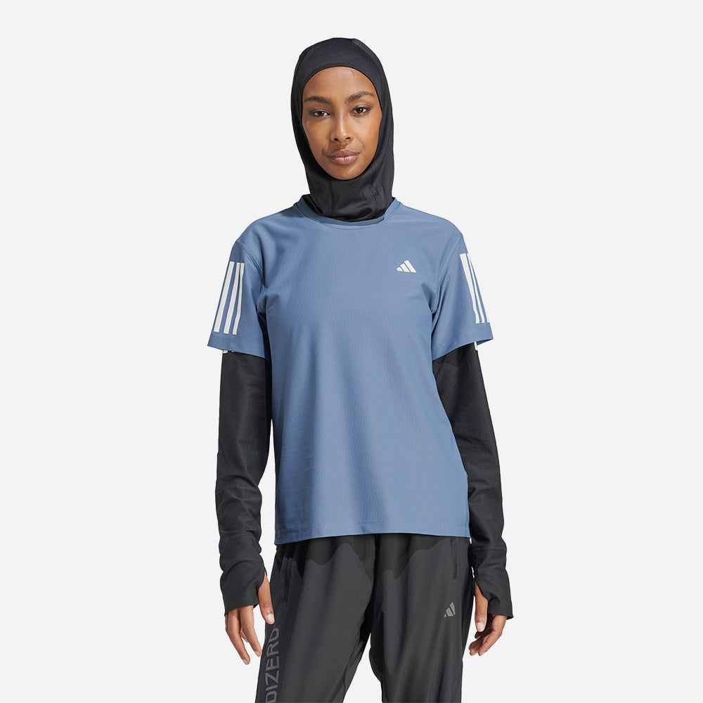 Áo Thun Nữ Adidas Own The Run - Xanh Dương - Supersports Vietnam