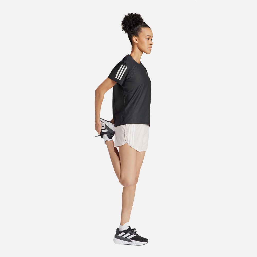 Quần Ngắn Nữ Adidas Own The Run 3-Stripes - Hồng - Supersports Vietnam
