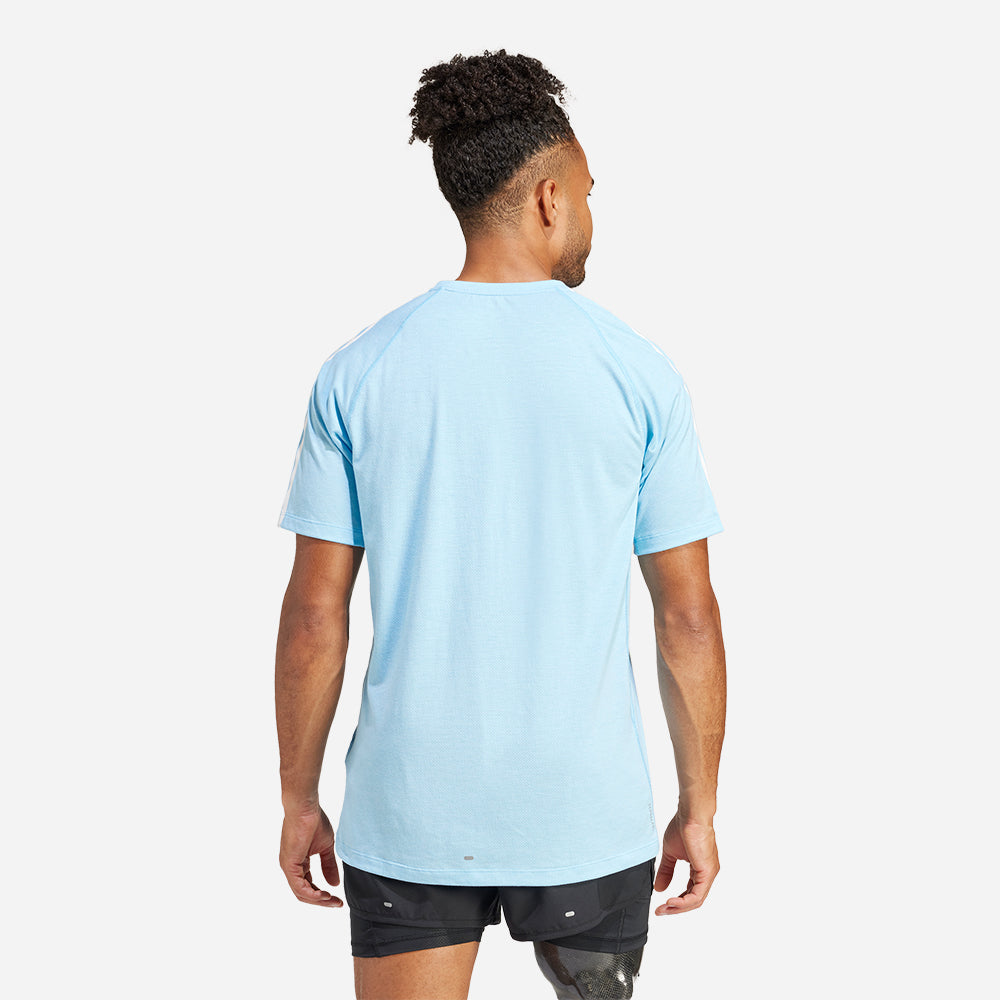 Áo Thun Nam Adidas Own The Run 3-Stripes - Xanh Dương - Supersports Vietnam