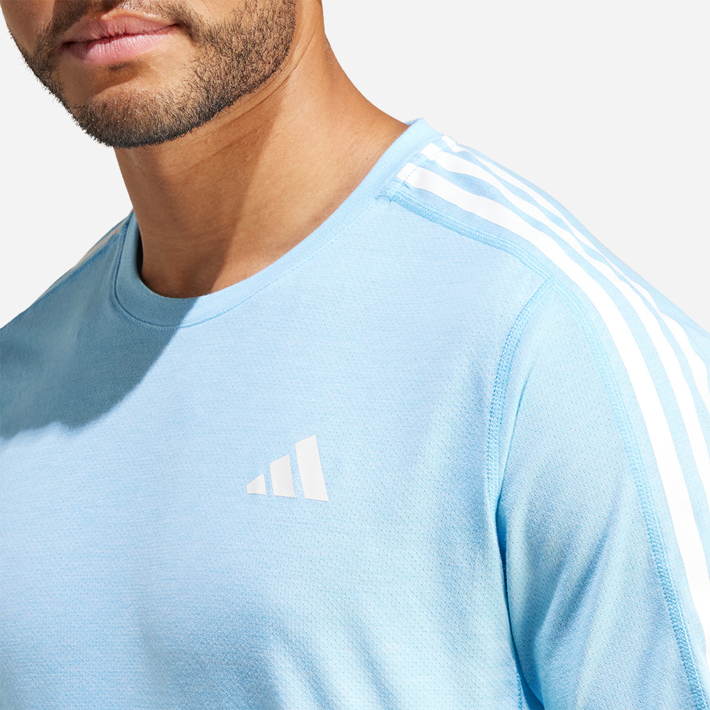 Áo Thun Nam Adidas Own The Run 3-Stripes - Xanh Dương - Supersports Vietnam