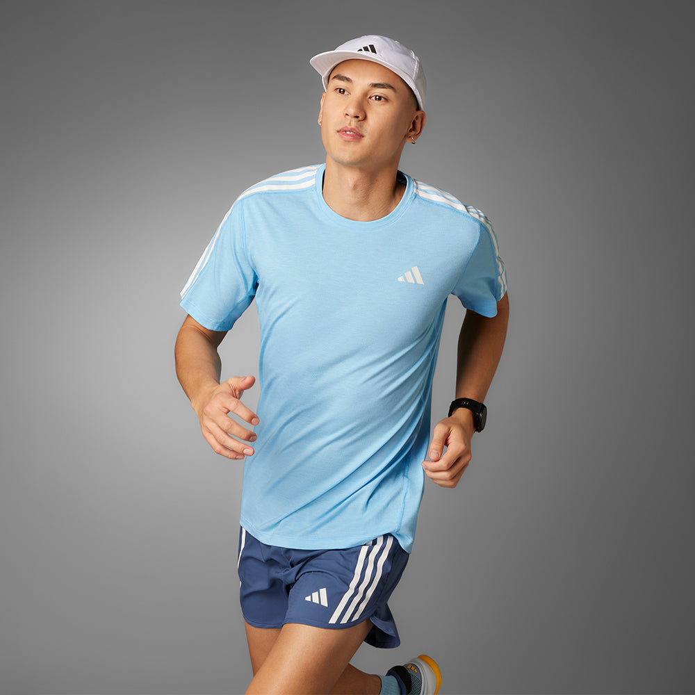 Áo Thun Nam Adidas Own The Run 3-Stripes - Xanh Dương - Supersports Vietnam