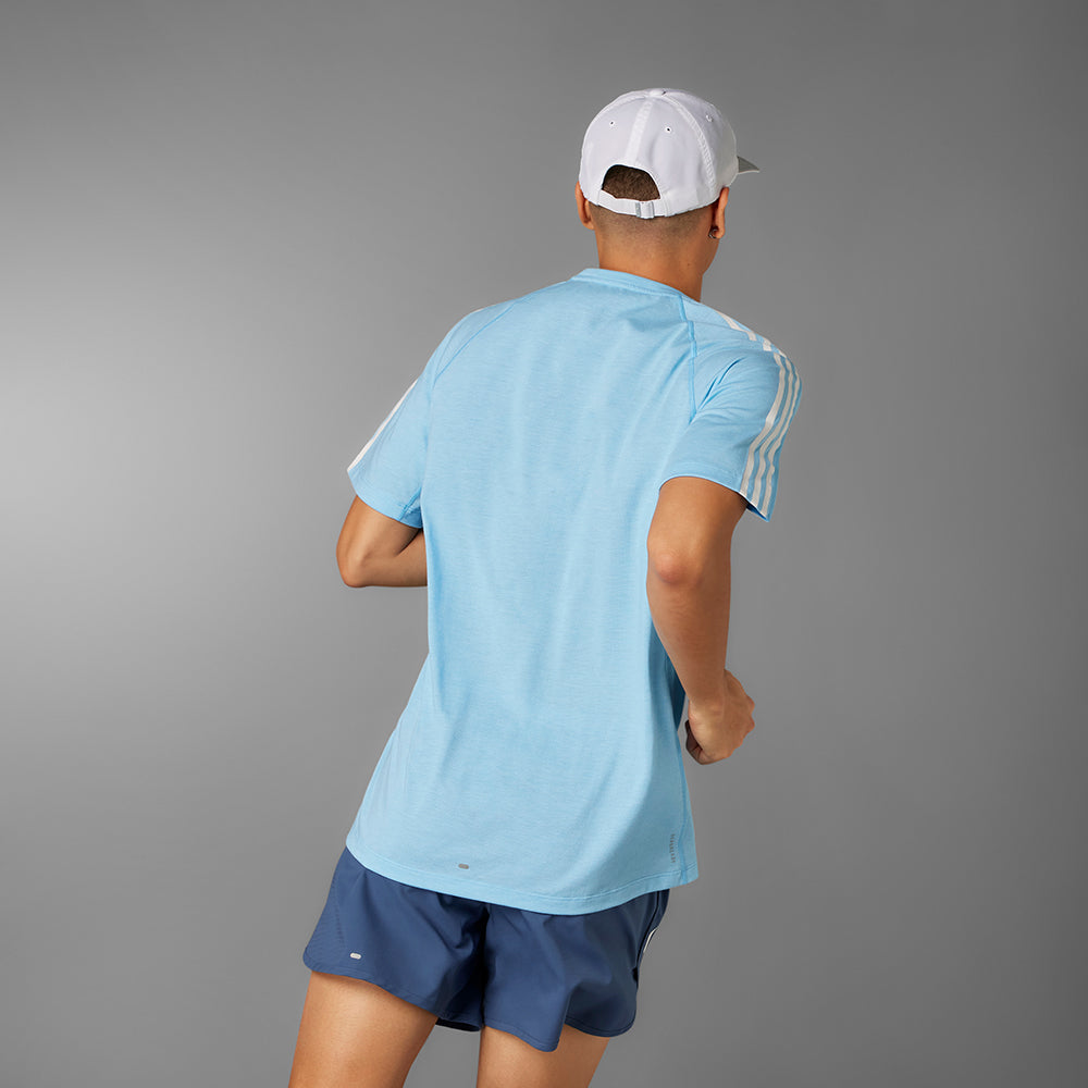 Áo Thun Nam Adidas Own The Run 3-Stripes - Xanh Dương - Supersports Vietnam
