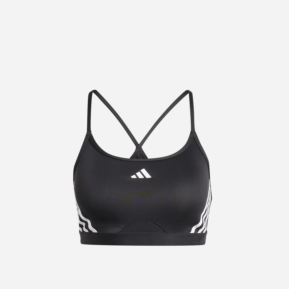 Áo Ngực Thể Thao Nữ Adidas Aeroreact Training Light-Support 3-Stripes - Đen - Supersports Vietnam