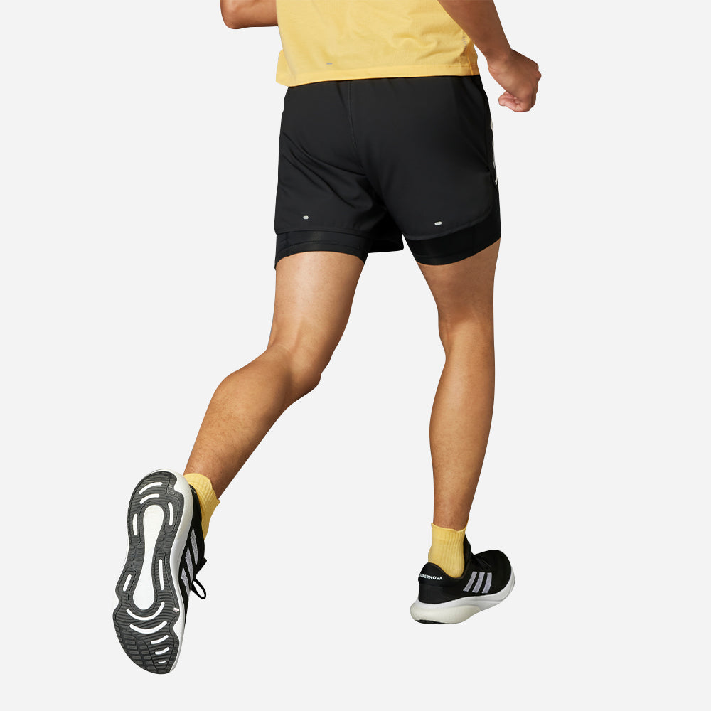Quần Ngắn Thể Thao Nam Adidas Own The Run 3-Stripes 2-In-1 - Đen - Supersports Vietnam