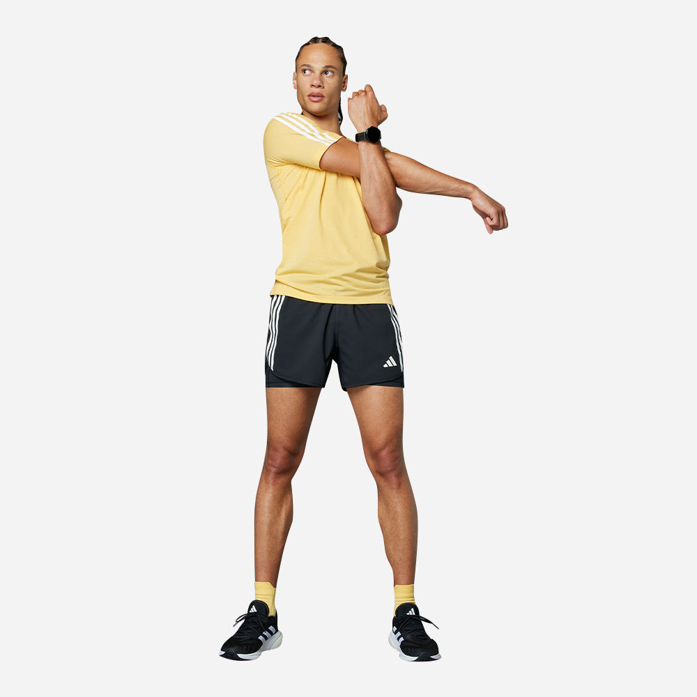 Quần Ngắn Thể Thao Nam Adidas Own The Run 3-Stripes 2-In-1 - Đen - Supersports Vietnam