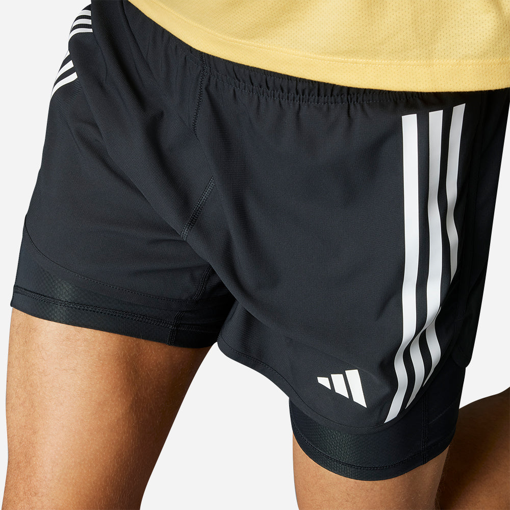 Quần Ngắn Thể Thao Nam Adidas Own The Run 3-Stripes 2-In-1 - Đen - Supersports Vietnam