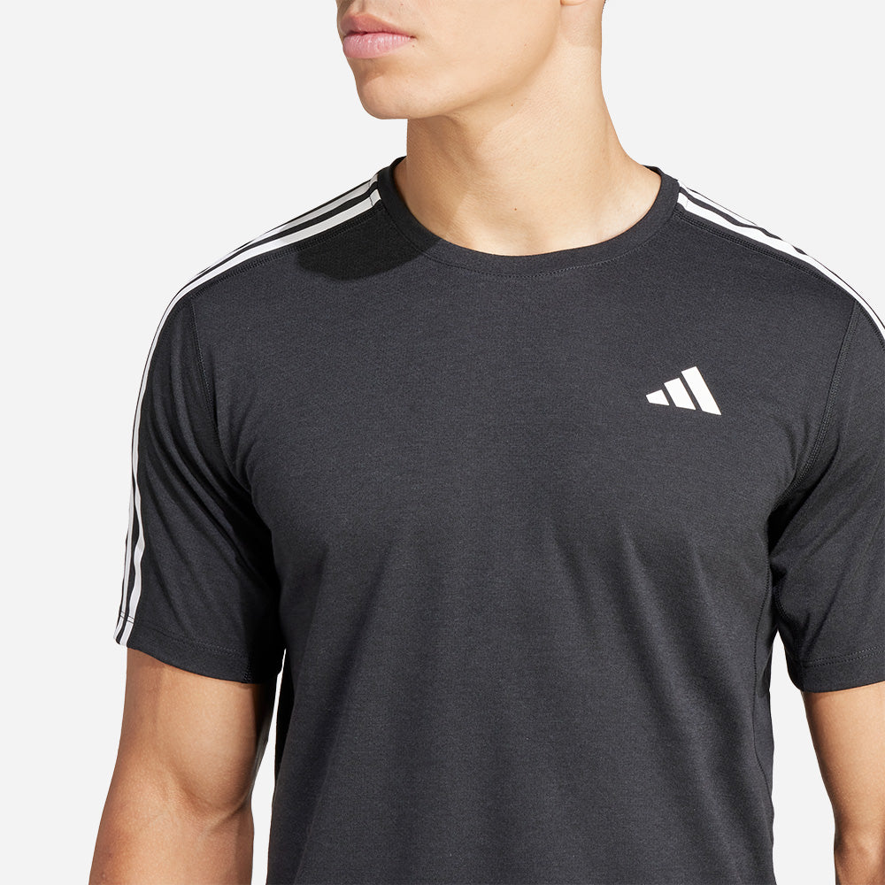 Áo Thun Nam Adidas Own The Run 3-Stripes - Đen - Supersports Vietnam