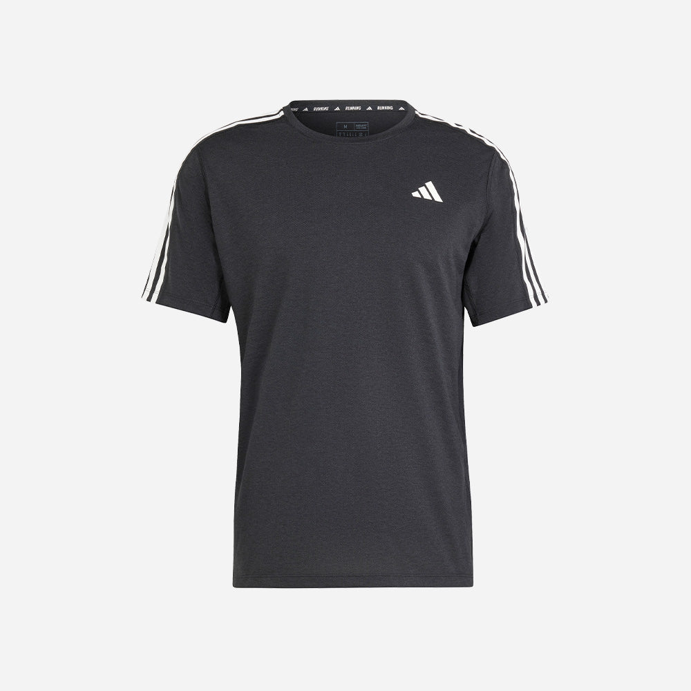 Áo Thun Nam Adidas Own The Run 3-Stripes - Đen - Supersports Vietnam