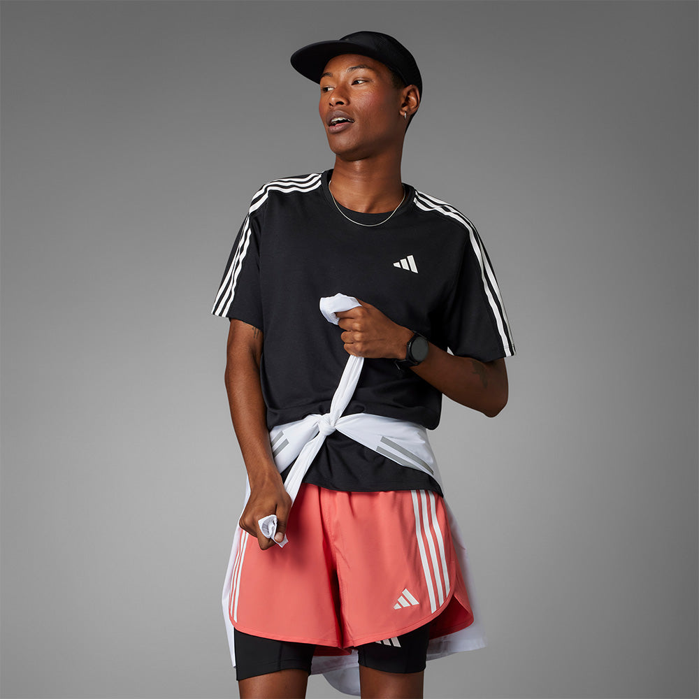 Áo Thun Nam Adidas Own The Run 3-Stripes - Đen - Supersports Vietnam