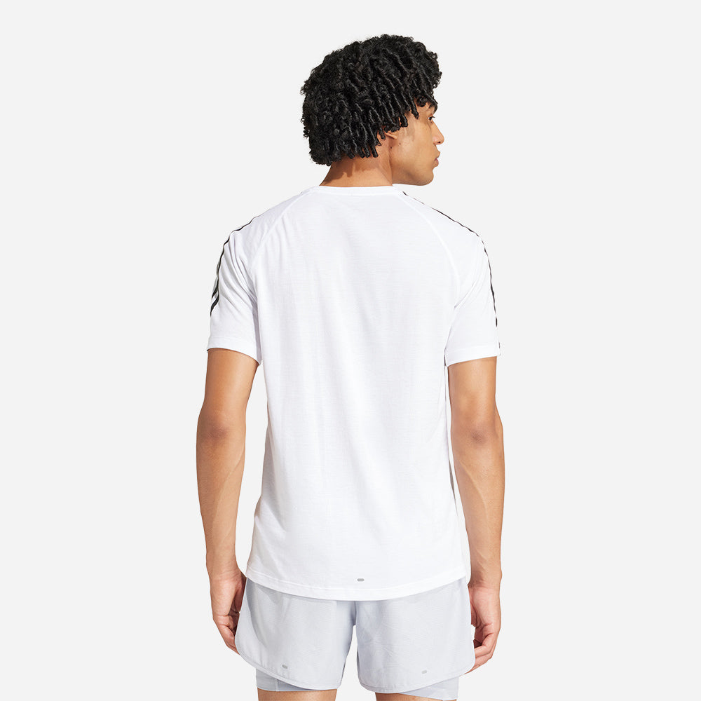 Áo Thun Tay Ngắn Nam Adidas Own The Run 3-Stripes - Trắng - Supersports Vietnam
