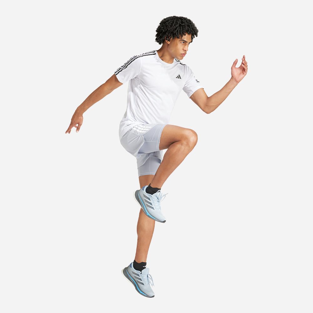 Áo Thun Tay Ngắn Nam Adidas Own The Run 3-Stripes - Trắng - Supersports Vietnam