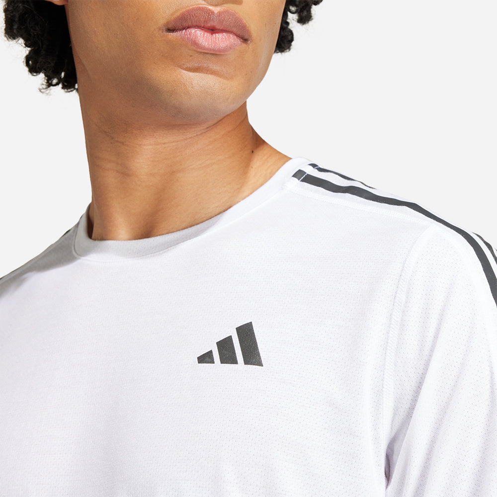 Áo Thun Tay Ngắn Nam Adidas Own The Run 3-Stripes - Trắng - Supersports Vietnam