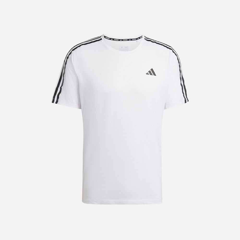 Áo Thun Tay Ngắn Nam Adidas Own The Run 3-Stripes - Trắng - Supersports Vietnam