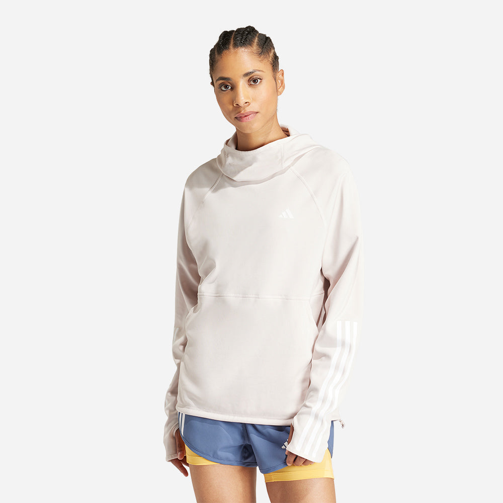 Áo Hoodie Nữ Adidas Own The Run 3-Stripes - Hồng - Supersports Vietnam