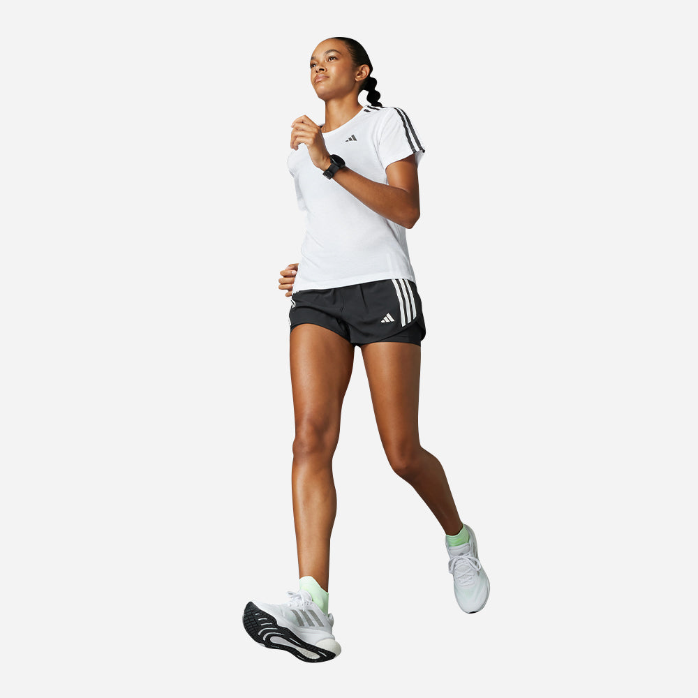 Áo Thun Nữ Adidas Own The Run 3-Stripes - Trắng - Supersports Vietnam