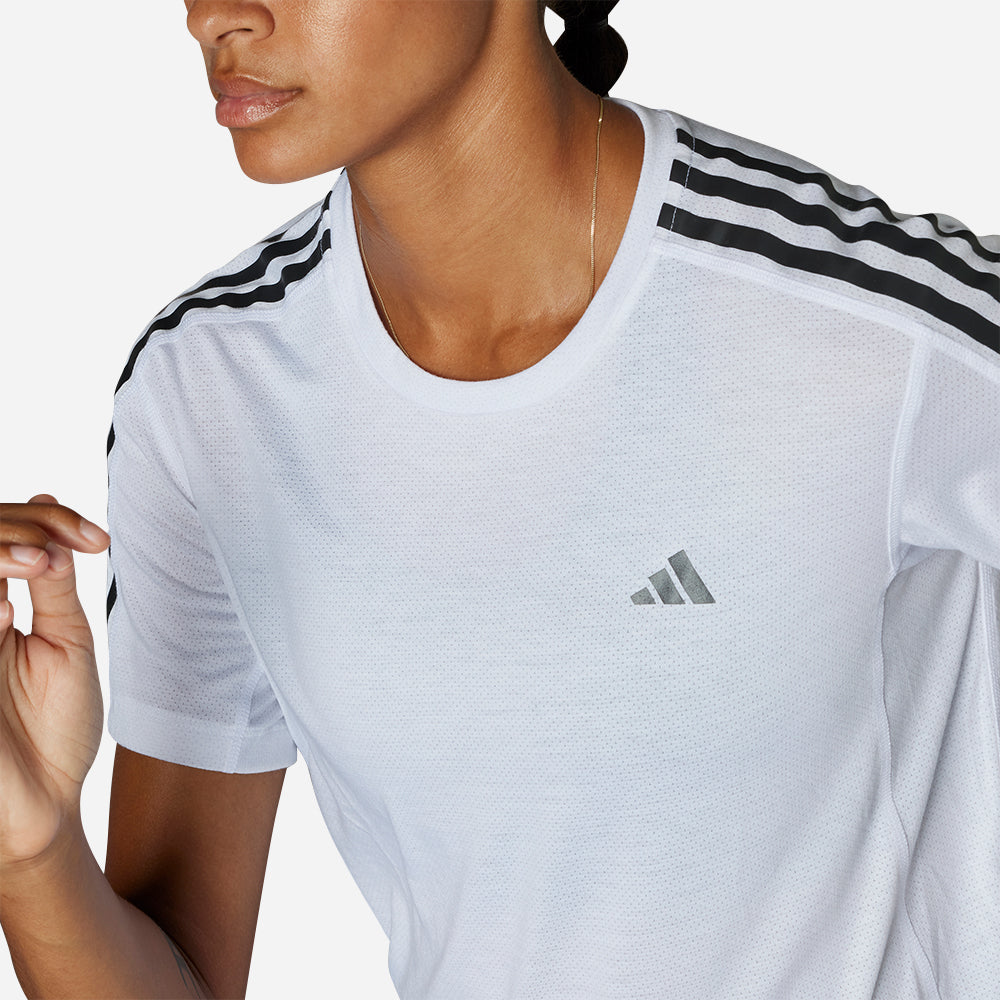 Áo Thun Nữ Adidas Own The Run 3-Stripes - Trắng - Supersports Vietnam