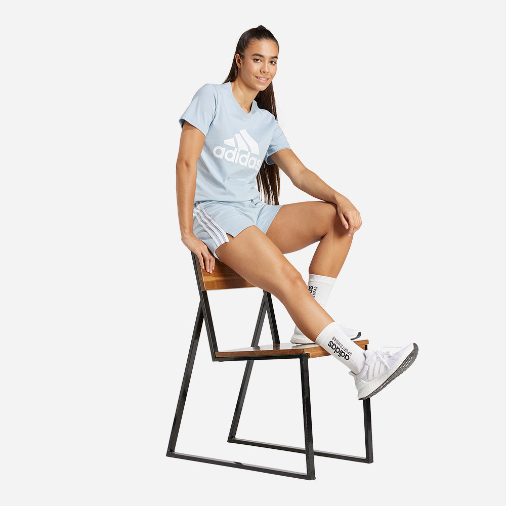 Quần Ngắn Nữ Adidas Essentials Slim 3-Stripes - Xanh Dương - Supersports Vietnam