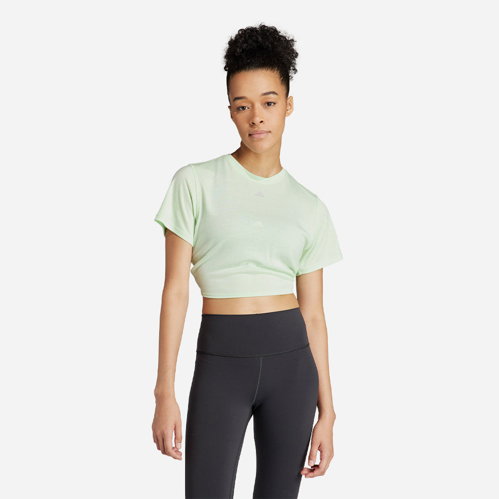 Áo Thun Nữ Adidas Yoga Studio Wrapped - Xanh Lá - Supersports Vietnam