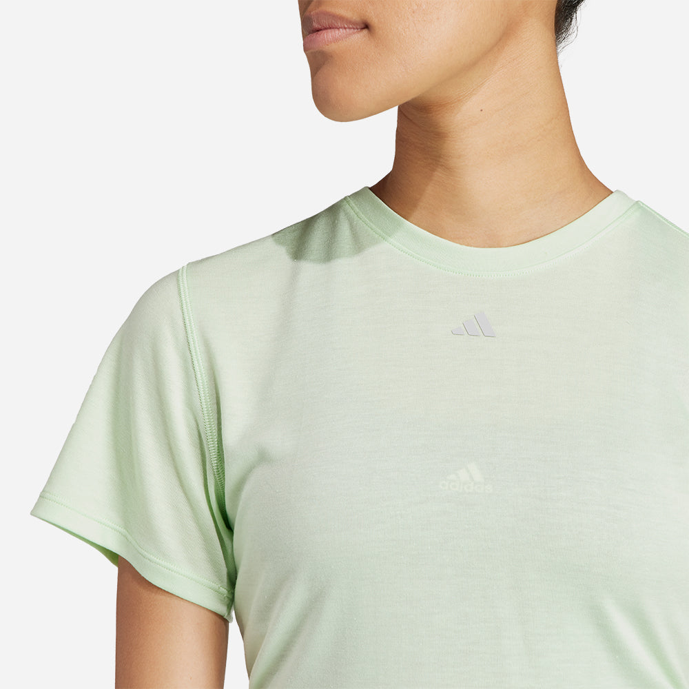 Áo Thun Nữ Adidas Yoga Studio Wrapped - Xanh Lá - Supersports Vietnam