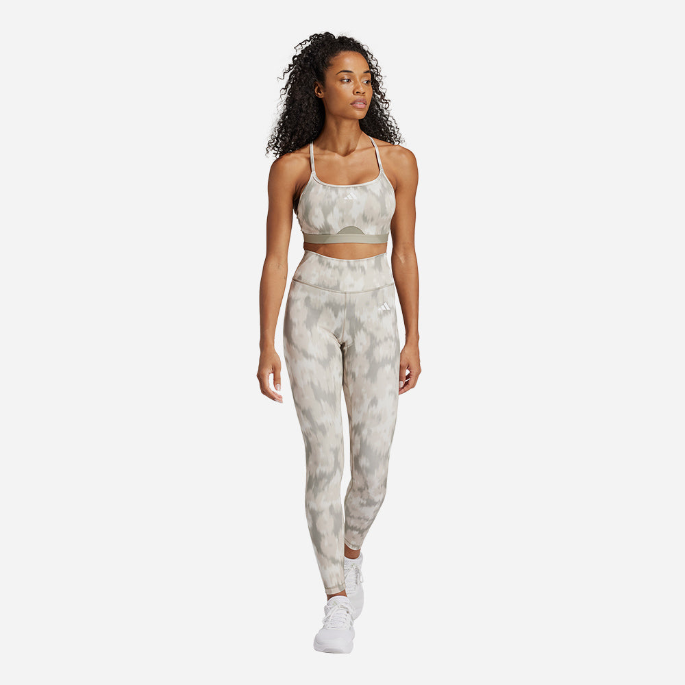 Áo Bra Thể Thao Nữ Adidas Aeroreact Training Essentials Allover Print - Xám - Supersports Vietnam
