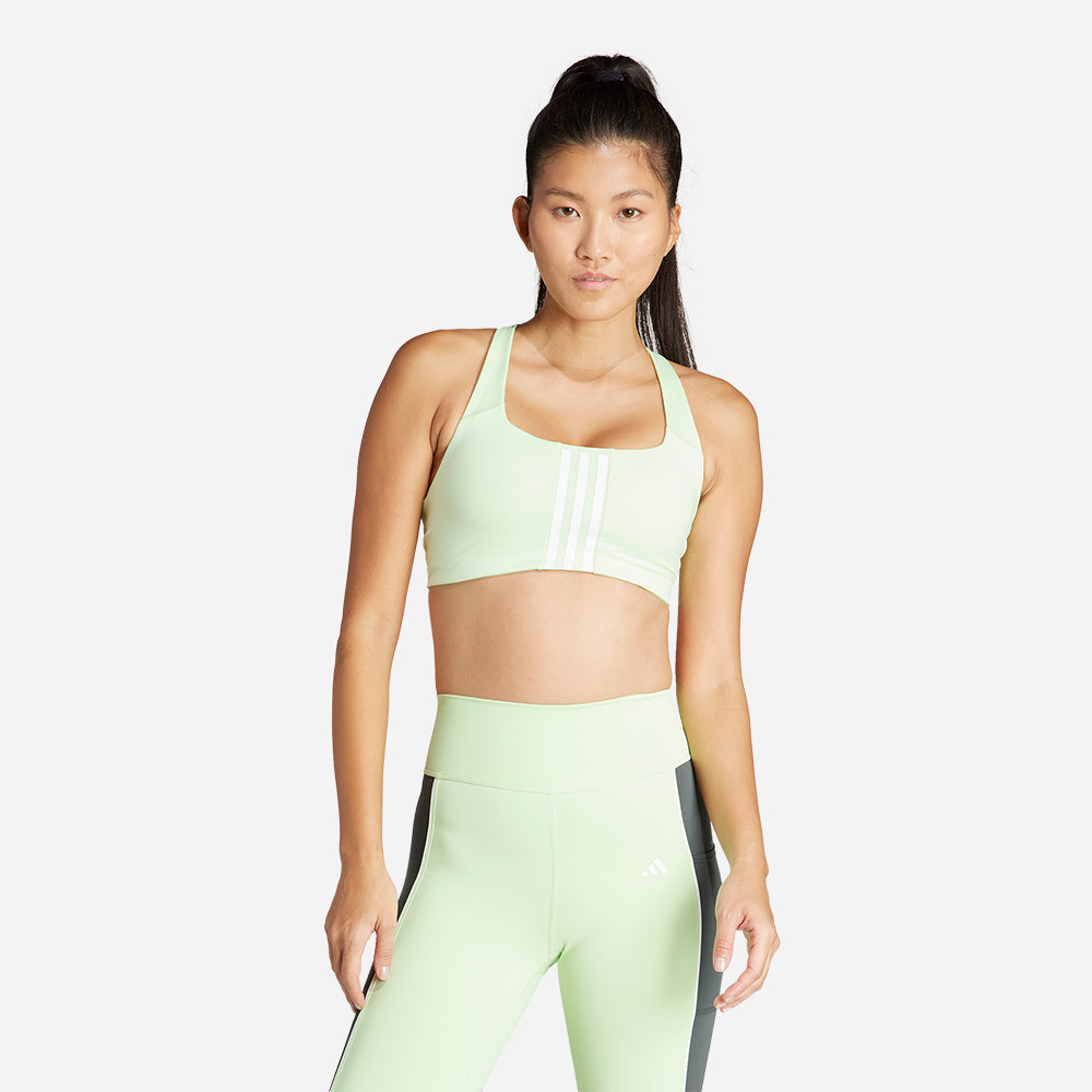 Áo Bra Thể Thao Nữ Adidas Powerimpact Training Medium-Support 3-Stripes - Xanh Mint - Supersports Vietnam