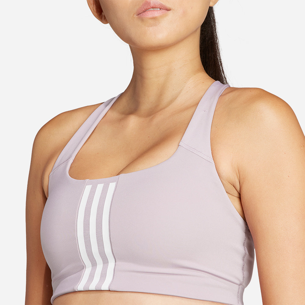 Áo Bra Thể Thao Nữ Adidas Powerimpact Training Medium-Support 3-Stripes - Tím - Supersports Vietnam