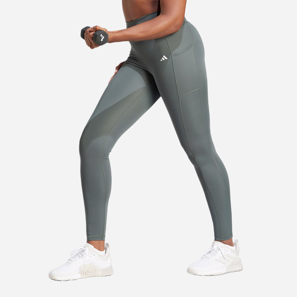 Quần Ôm Nữ Adidas Optime - Xám - Supersports Vietnam