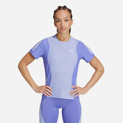 Áo Thun Nữ Adidas Own The Run Colorblock - Xanh Dương - Supersports Vietnam