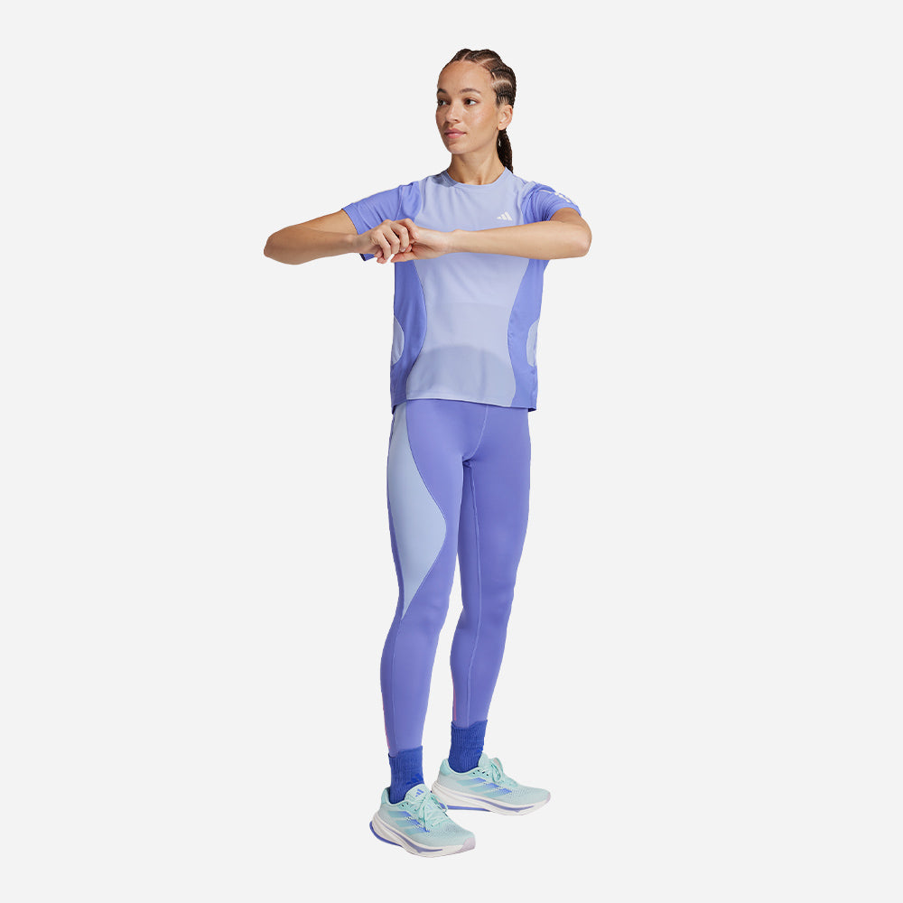Áo Thun Nữ Adidas Own The Run Colorblock - Xanh Dương - Supersports Vietnam