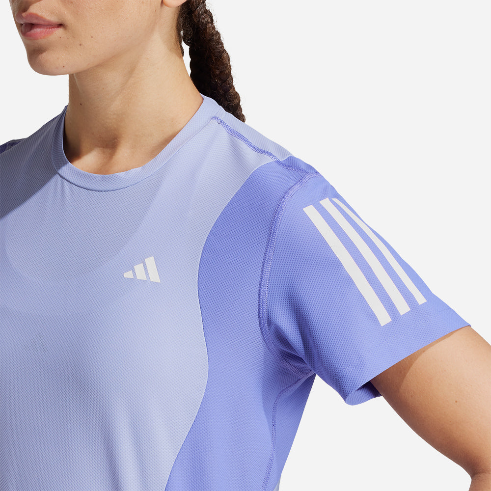 Áo Thun Nữ Adidas Own The Run Colorblock - Xanh Dương - Supersports Vietnam
