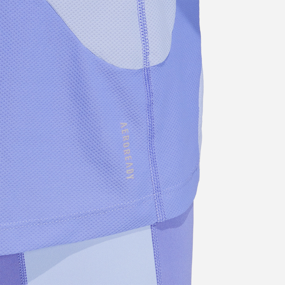 Áo Thun Nữ Adidas Own The Run Colorblock - Xanh Dương - Supersports Vietnam