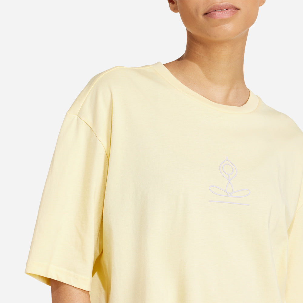 Áo Thun Nữ Adidas Yoga Stay Balanced Graphic - Vàng - Supersports Vietnam