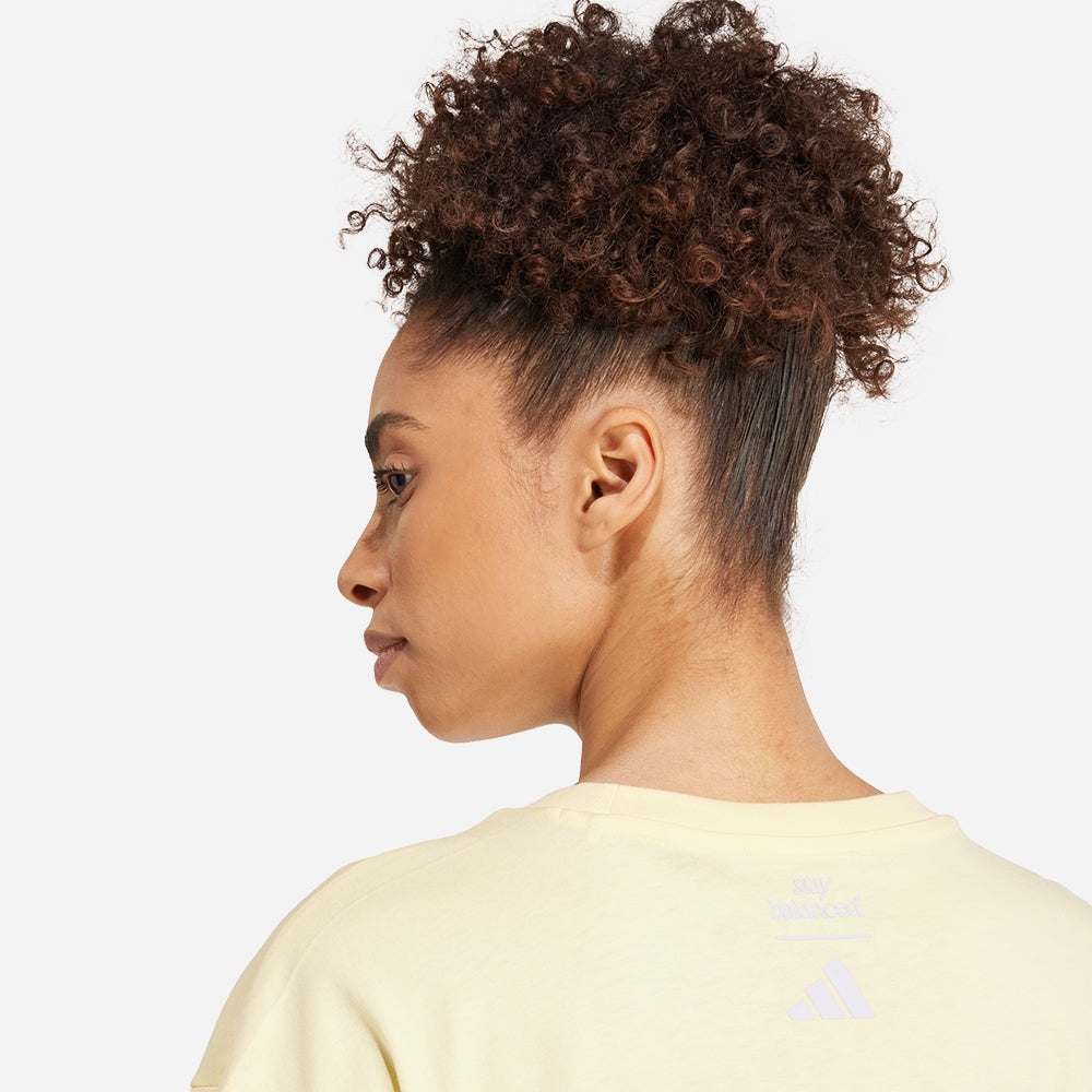 Áo Thun Nữ Adidas Yoga Stay Balanced Graphic - Vàng - Supersports Vietnam