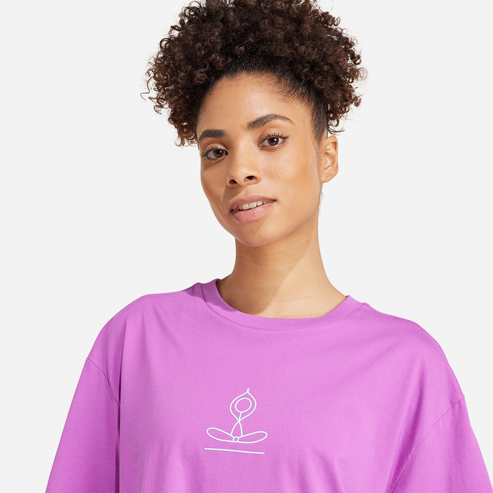 Áo Thun Nữ Adidas Yoga Stay Balanced Graphic - Tím - Supersports Vietnam