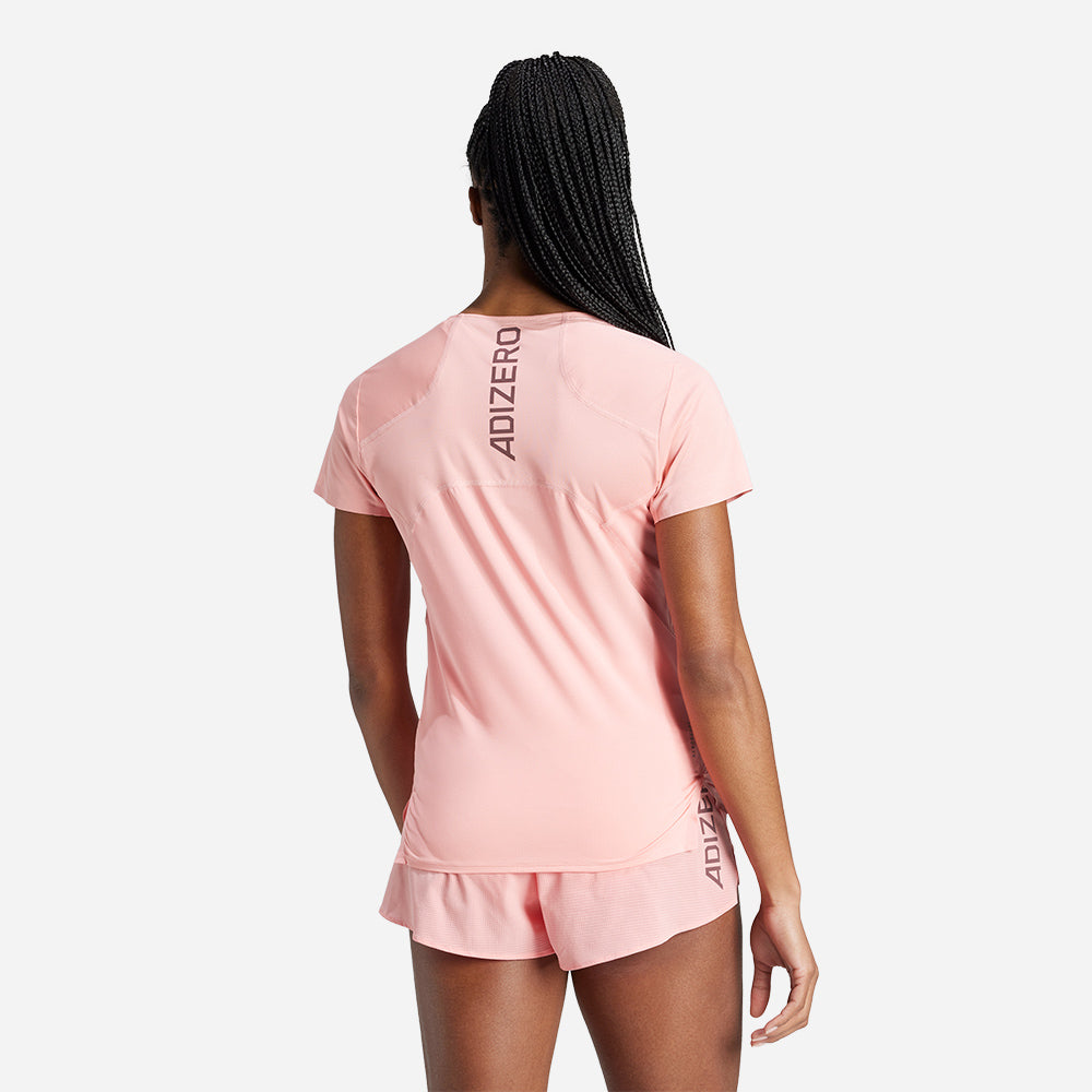 Áo Tay Ngắn Nữ Adidas Adizero - Hồng - Supersports Vietnam