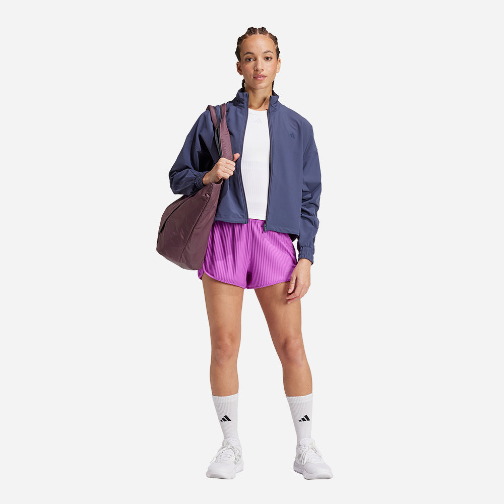 Quần Ngắn Nữ Adidas Pacer Rib - Tím - Supersports Vietnam