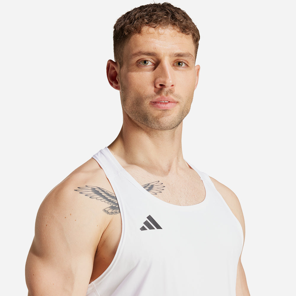 Áo Ba Lỗ Nam Adidas Adizero Essentials - Trắng - Supersports Vietnam