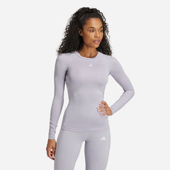 Áo Thun Tay Dài Nữ Adidas Techfit Long Sleeve - Tím - Supersports Vietnam