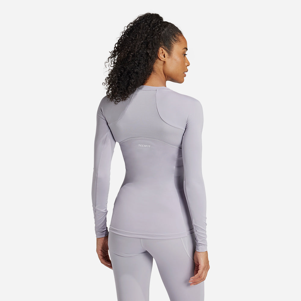Áo Thun Tay Dài Nữ Adidas Techfit Long Sleeve - Tím - Supersports Vietnam