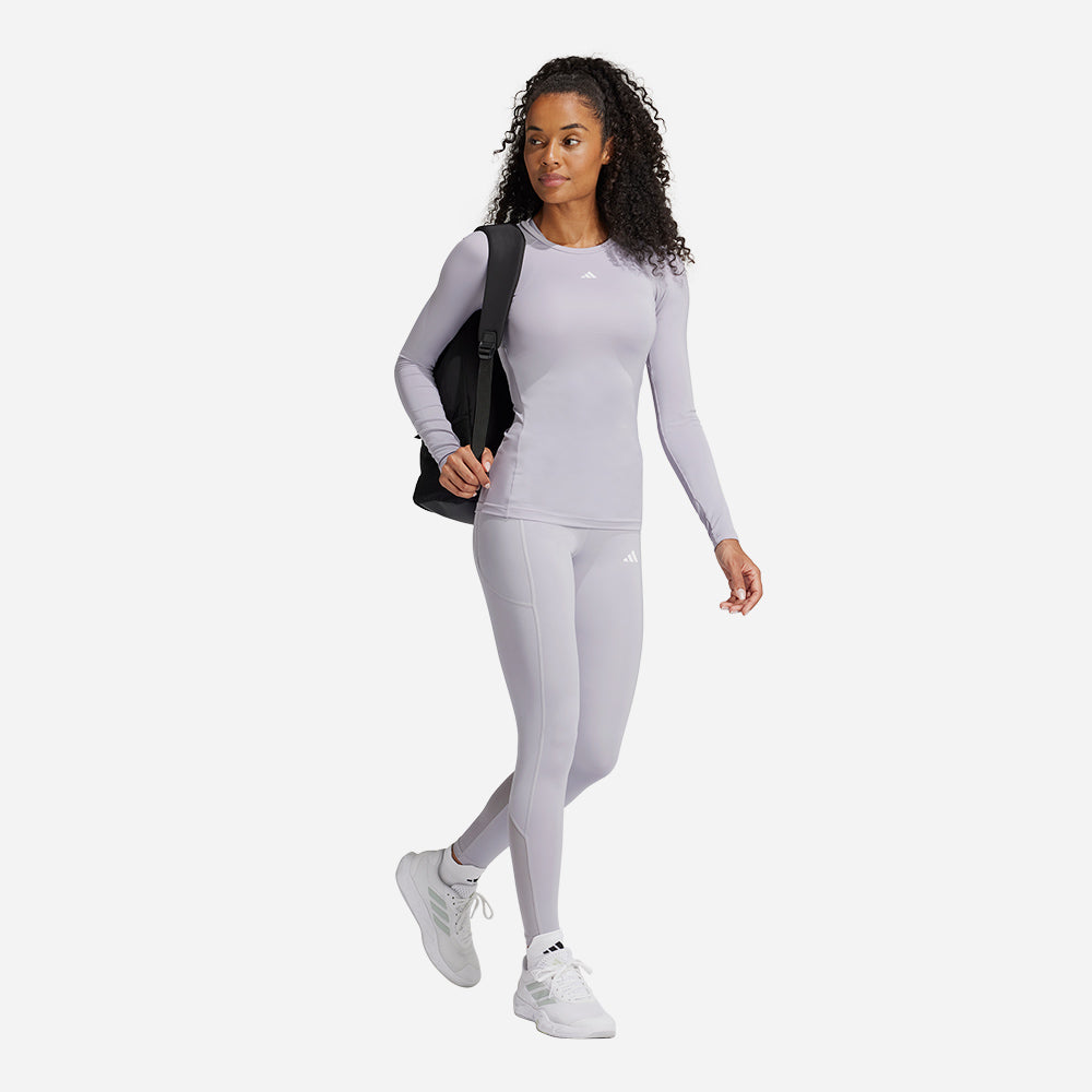 Áo Thun Tay Dài Nữ Adidas Techfit Long Sleeve - Tím - Supersports Vietnam