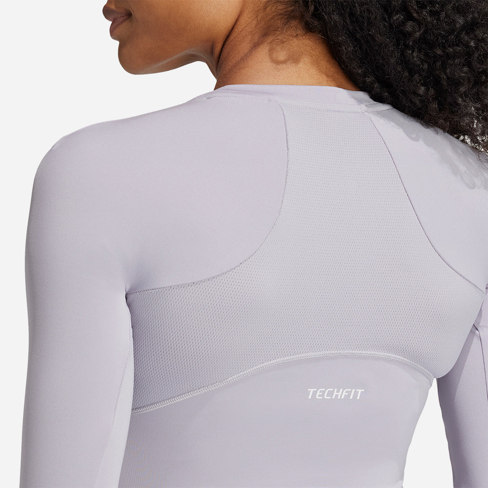 Áo Thun Tay Dài Nữ Adidas Techfit Long Sleeve - Tím - Supersports Vietnam