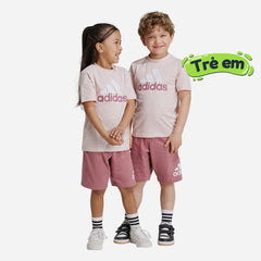 Đồ Bộ Trẻ Em Adidas Essentials Logo - Hồng - Supersports Vietnam